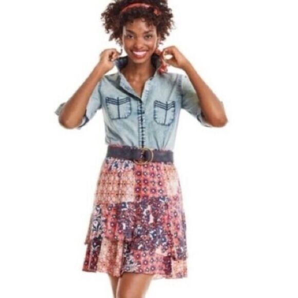 CAbi Isabel Patchwork Ruffle Skirt 5053 - Picture 1 of 7